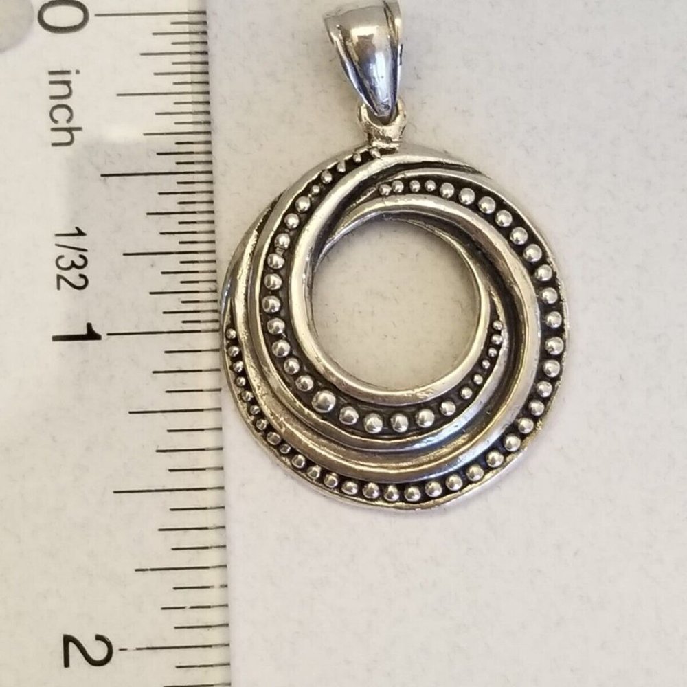 Solid 925 Sterling Silver Oxidized Round Open Cir… - image 6